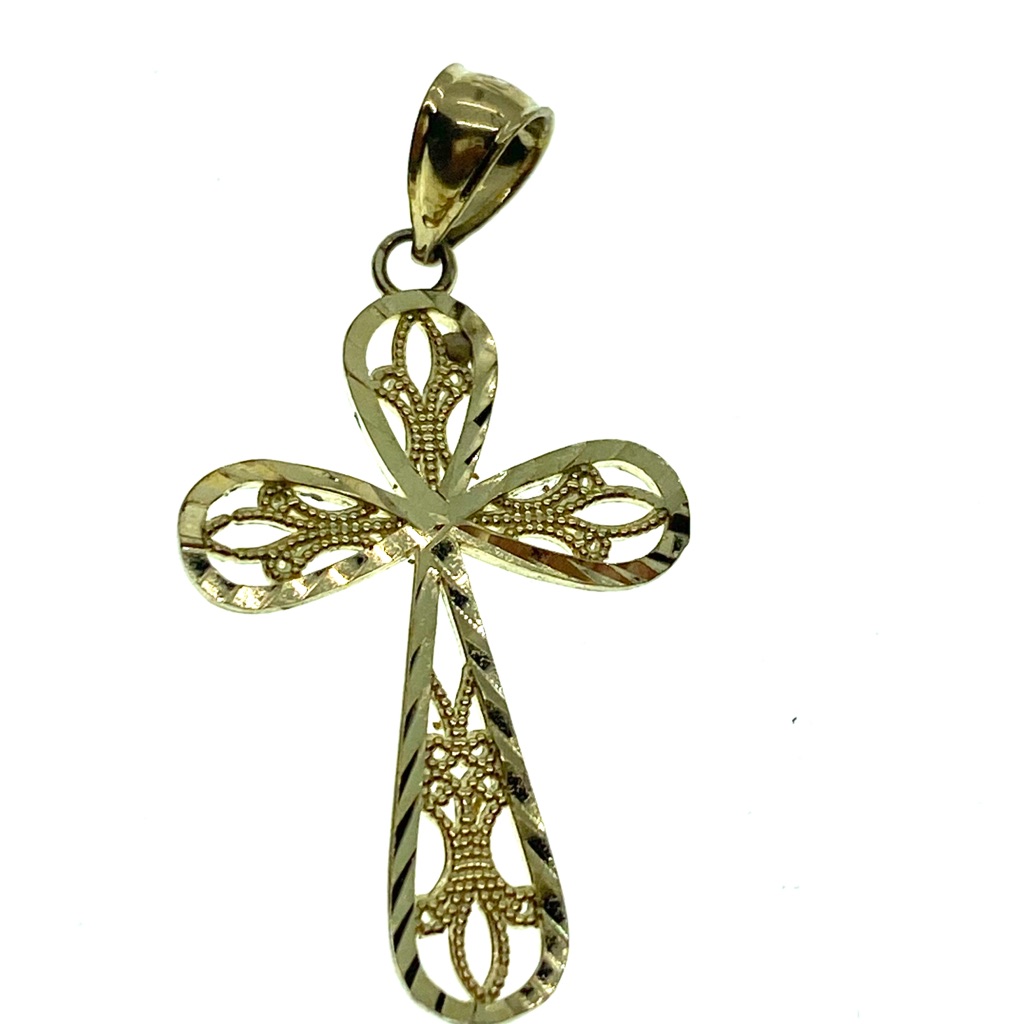 10k Gold Filigree Cross Pendant